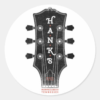 Hank's Guitar Head Classic Round Sticker