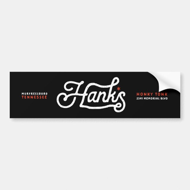 Hanks Signature Logo Black Sticker (Front)