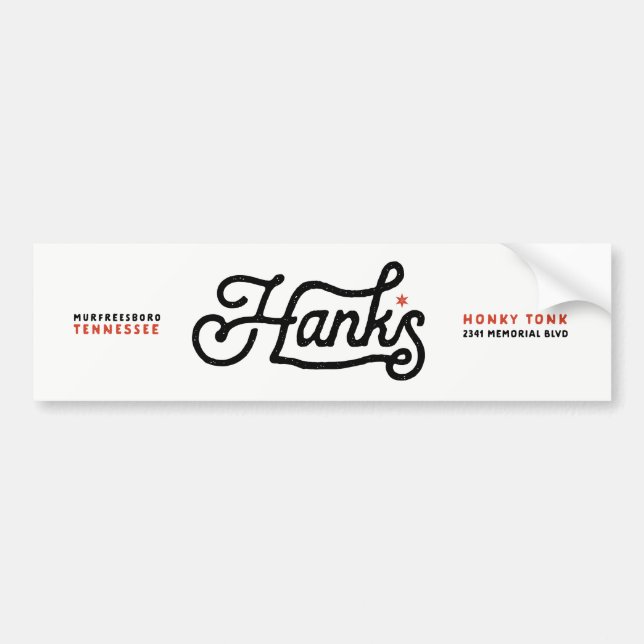 Hanks Signature Logo Black Sticker (Front)