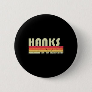 Hanks Surname Funny Retro Vintage 80s 90s Birthday 6 Cm Round Badge