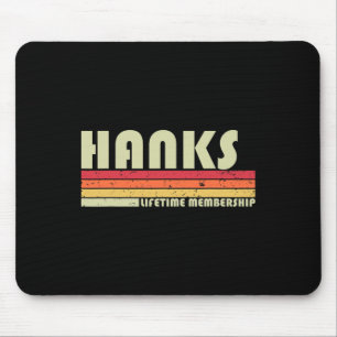 Hanks Surname Funny Retro Vintage 80s 90s Birthday Mouse Mat