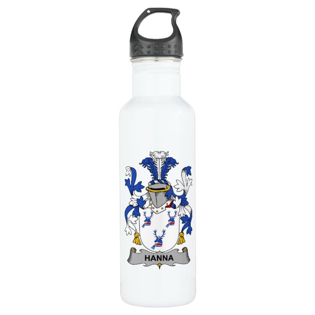 Hanna Family Crest 710 Ml Water Bottle (Front)