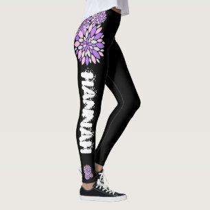 Hannah Add Your Name Flower Petals Leggings