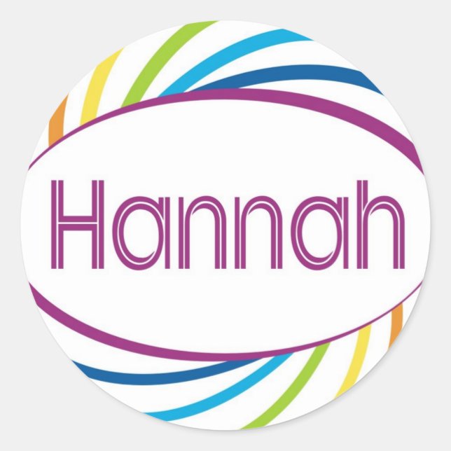 Hannah Classic Round Sticker (Front)