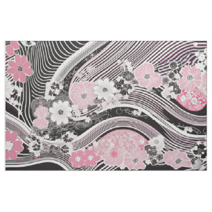 HANNAH collection Modern Japanese Pink & Black Fabric