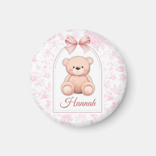 Hannah Custom Pink Teddy Bear Nursery Design Magnet