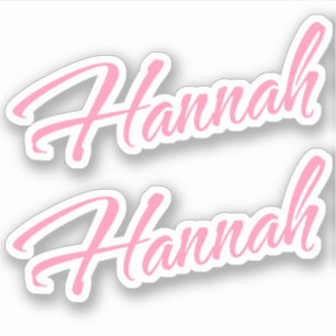 Hannah Decorative Name in Pink x2 Sticker