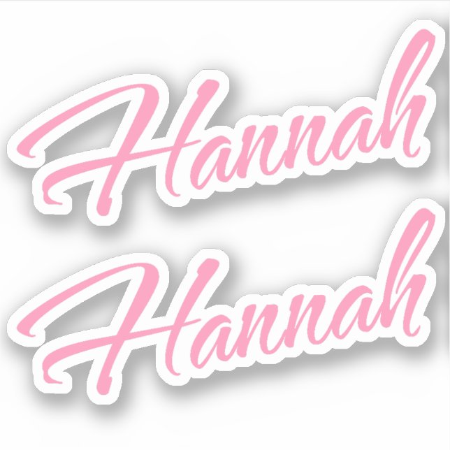 Hannah Decorative Name in Pink x2 Sticker (Front)