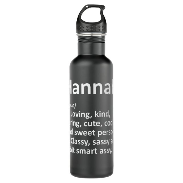 HANNAH Definition Personalised Name Funny Birthday 710 Ml Water Bottle (Front)