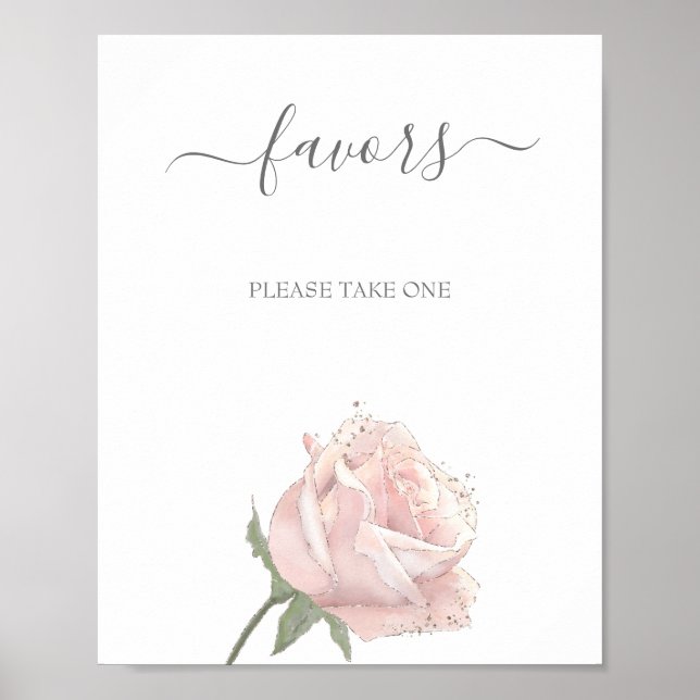 Hannah Elegant Calligraphy Wedding Favour Sign (Front)