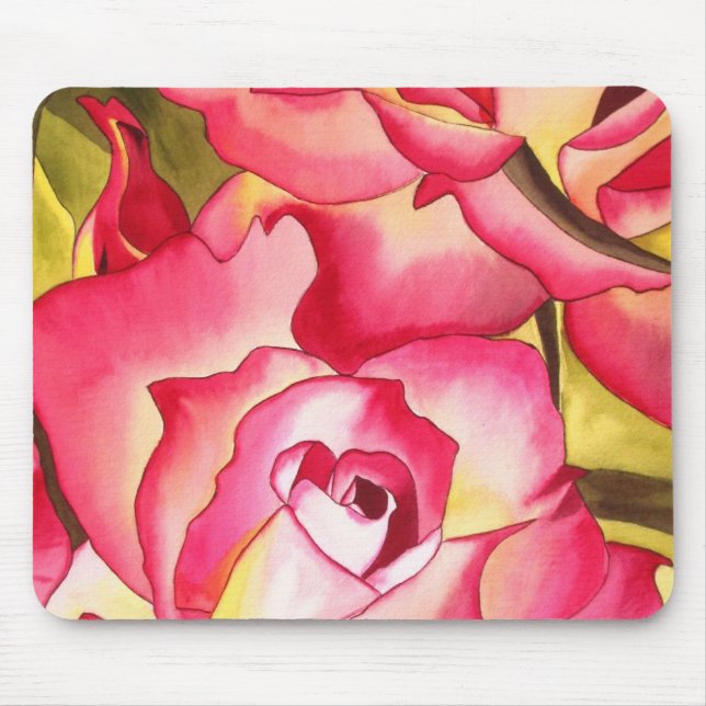 Hannah Gordon pink Rose Mouse Mat (Front)