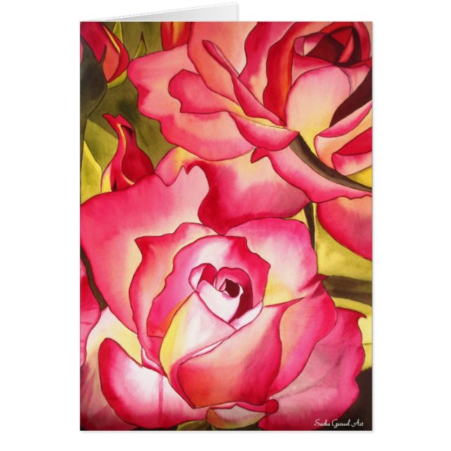 Hannah Gordon Pink Rose Valentine Day card (Front)