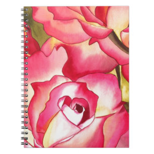 Hannah Gordon pink Rose watercolor art Notebook