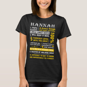 HANNAH Highly Eccentric 10 Facts Shirt First Name 