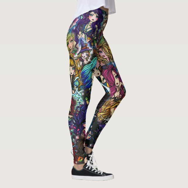 Hannah Lynn Fantasy Art Mermaid Fairies Collage Leggings (Right)