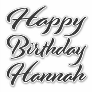 Hannah name first name black Sticker birthday