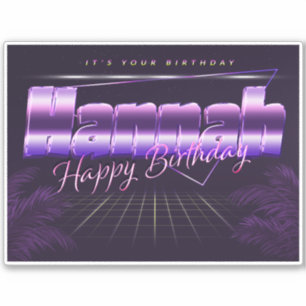 Hannah Name First name lila retro Sticker Birthday