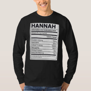 Hannah Nutrition Information Problem Solving Hard T-Shirt