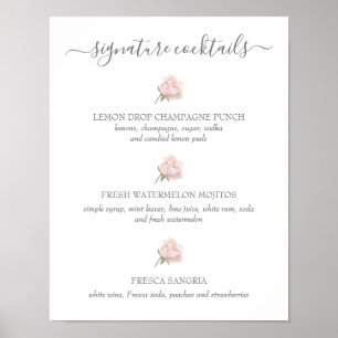 Hannah Pink Signature Cocktails Wedding Sign