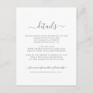 Hannah   Simple Calligraphy Guest Details Wedding Enclosure Card