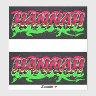 Hannah Vorname Name Graffiti Aufkleber Sticker