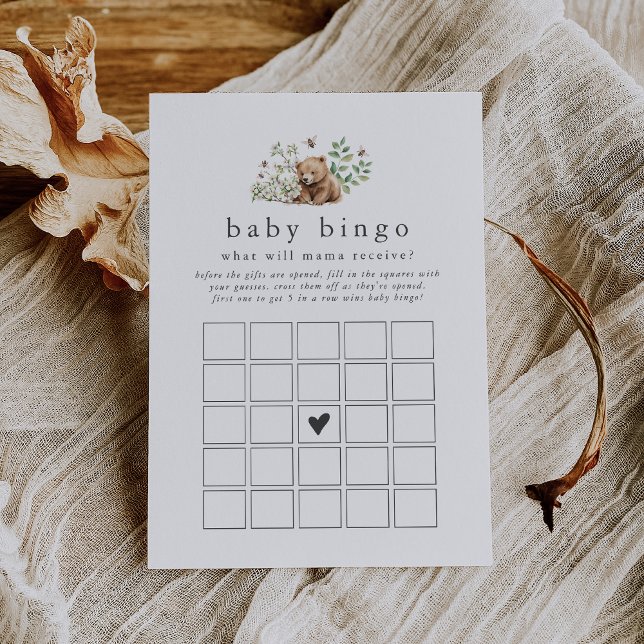 HANNAH Woodland Baby Bingo Baby Shower Game Card (HANNAH Woodland Baby Bingo Baby Shower Game Card)