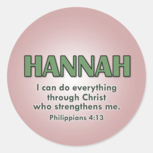 Hannah's name sticker