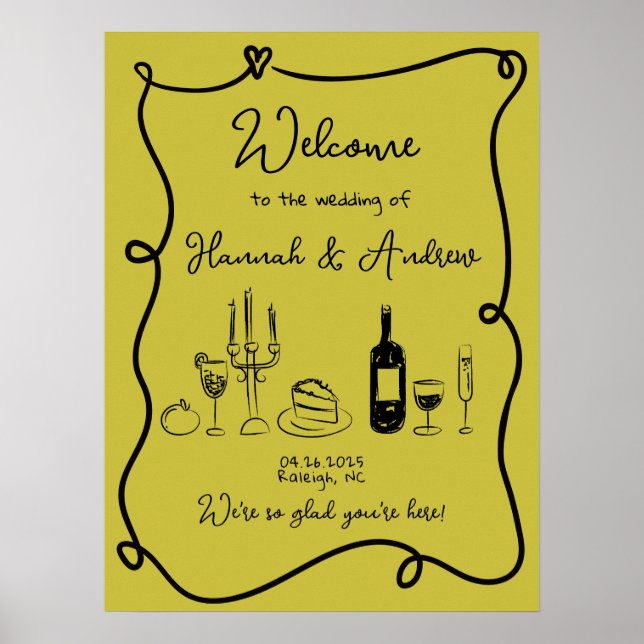 Hannah's Welcome Wedding Table scape Poster (Front)
