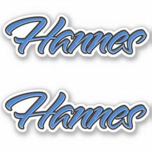 Hannes name blue sticker Sticker Stickerset