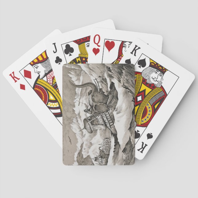 Hannibal (247-c.183 BC) and his war elephants cros Playing Cards (Back)