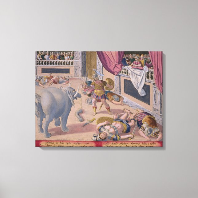 Hannibal (247-c.183 BC) Makes Defeated Romans Figh Canvas Print (Front)