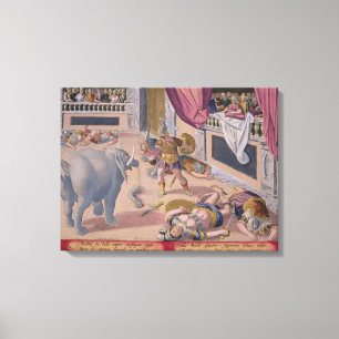 Hannibal (247-c.183 BC) Makes Defeated Romans Figh Canvas Print
