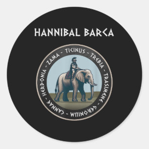 Hannibal Barca 2nd Punic War Battles Carthage Classic Round Sticker