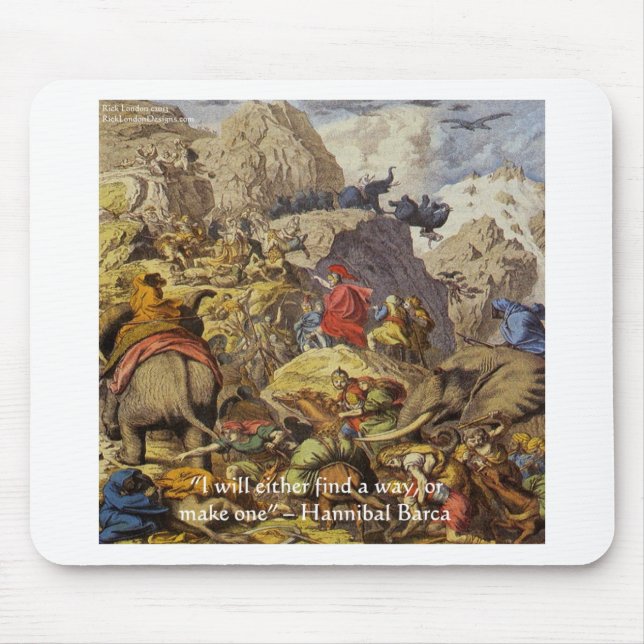 Hannibal Barca & Army & Quote Gifts & Cards Mouse Mat (Front)