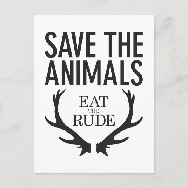 Hannibal Lecter - Eat the Rude (Save the Animals) Postcard (Front)