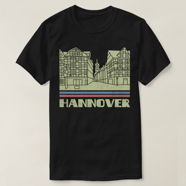 Hannover City Gift Germany City Silhouette Skyline T-Shirt (Design Front)