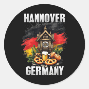 Hannover Germany Souvenir German Flag Travel Classic Round Sticker