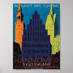 Hannover, Germany Vintage Travel Poster