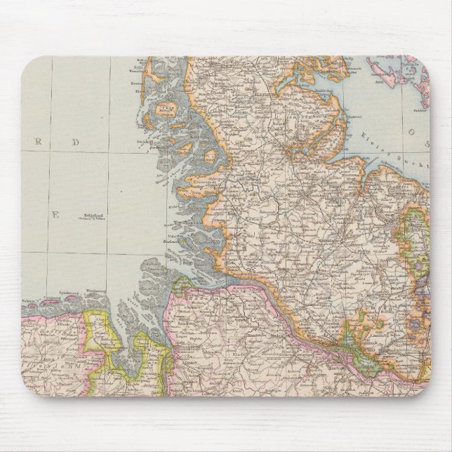 Hannover, SchleswigHolstein, North Germany Map Mouse Mat (Front)