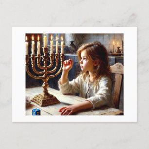 Hannukah Lights,  Postcard
