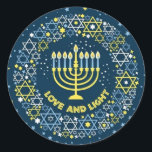 Hannukah Menorah  Classic Round Sticker<br><div class="desc">Celebrate Hanukkah</div>