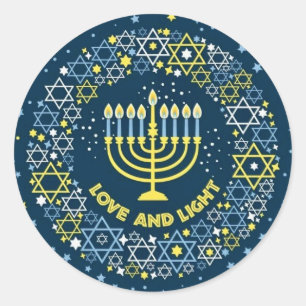 Hannukah Menorah  Classic Round Sticker