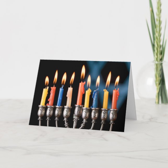 Hannukah Menorah  Holiday Card (Front)