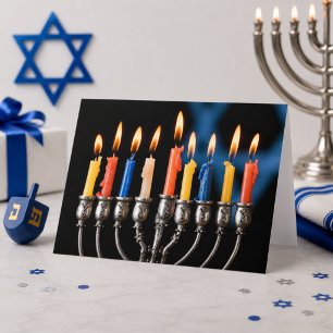 Hannukah Menorah  Holiday Card