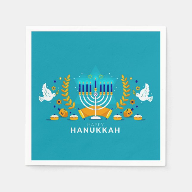 Hannukah menorah  napkin (Front)