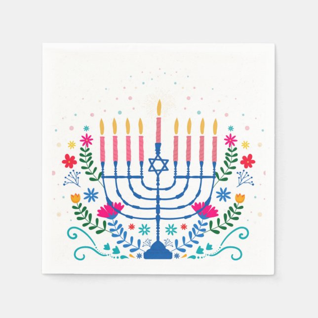 Hannukah menorah   napkin (Front)