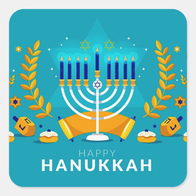 Hannukah Menorah   Square Sticker (Front)