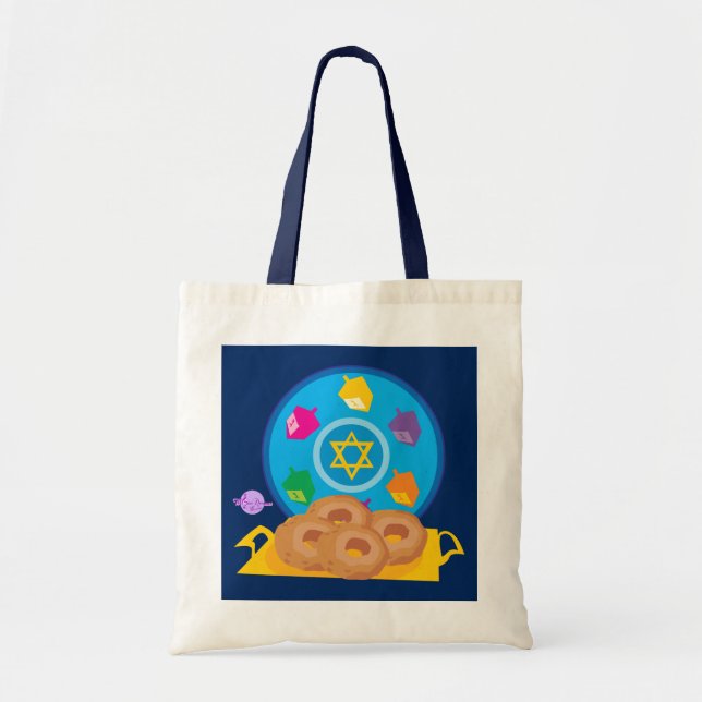 Hannukah Plate Budget Tote Bag (Front)