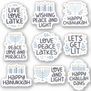 Hannukah sayings stickers 