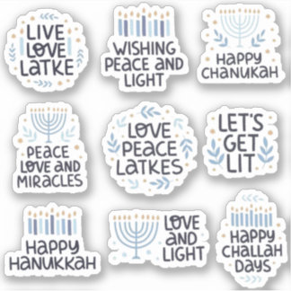 Hannukah sayings stickers